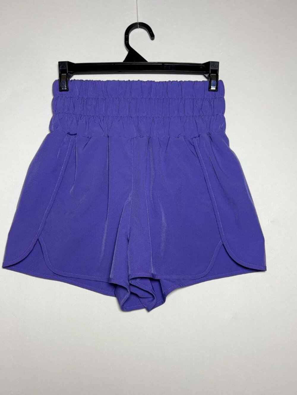 New In Purple Smocked High Waisted Flowy Runny Shorts Size M